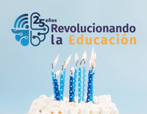 Logo 25 años de la UCN y unas velas azules encendidas.