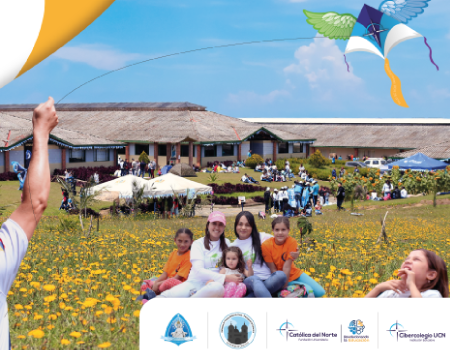 Cometa elevada en el campus universitario Católica del Norte.