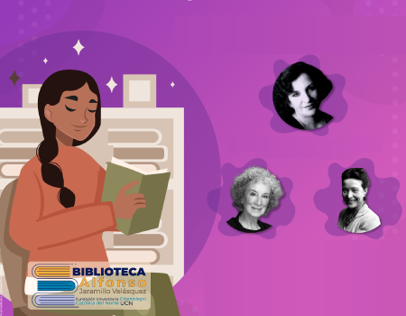 Ilustración de mujer leyendo un libro