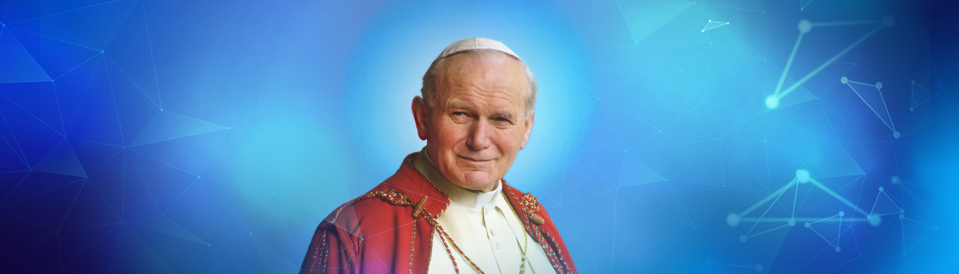 Banner con imagen del papa San Juan Pablo II.
